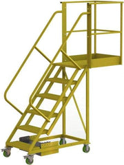 TRI-ARC - 102" 6 Step Configurable Cantilever Ladder - Unsupported, 300 Lb Capacity, 60" Platform Height, 30" Base Width x 82" Base Depth, Serrated - Apex Tool & Supply