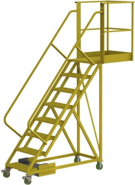 TRI-ARC - 122" 8 Step Configurable Cantilever Ladder - Unsupported, 300 Lb Capacity, 80" Platform Height, 30" Base Width x 99" Base Depth, Serrated - Apex Tool & Supply