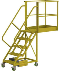 TRI-ARC - 92" 5 Step Configurable Cantilever Ladder - Unsupported, 300 Lb Capacity, 50" Platform Height, 30" Base Width x 84" Base Depth, Perforated Tread - Apex Tool & Supply