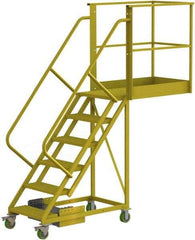TRI-ARC - 102" 6 Step Configurable Cantilever Ladder - Unsupported, 300 Lb Capacity, 60" Platform Height, 30" Base Width x 92" Base Depth, Perforated Tread - Apex Tool & Supply