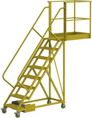TRI-ARC - 122" 8 Step Configurable Cantilever Ladder - Unsupported, 300 Lb Capacity, 80" Platform Height, 30" Base Width x 109" Base Depth, Perforated Tread - Apex Tool & Supply