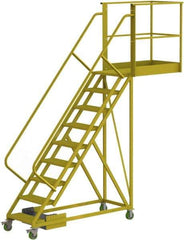 TRI-ARC - 132" 9 Step Configurable Cantilever Ladder - Unsupported, 300 Lb Capacity, 90" Platform Height, 30" Base Width x 117" Base Depth, Perforated Tread - Apex Tool & Supply