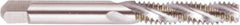 Regal Cutting Tools - #5-44 UNF 2 Flute 2B Bottoming Spiral Flute Tap - High Speed Steel, Bright Finish, 1-15/16" OAL, Right Hand Flute, Right Hand Thread, H2 - Exact Industrial Supply