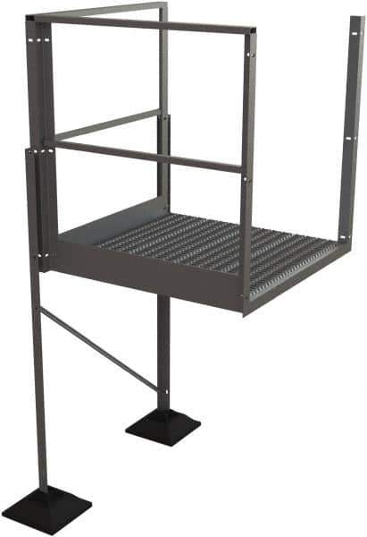 TRI-ARC - 50" 5 Step Turn Platform - Rooftop, 500 Lb Capacity, 50" Platform Height, 52-3/4" Base Width x 40" Base Depth, Serrated - Apex Tool & Supply