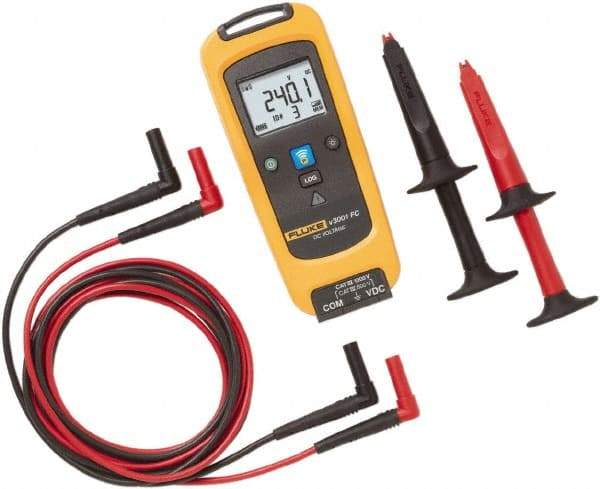 Fluke - 6 VDC to 1,000 VDC, Voltage Tester - LCD Display, +/-0.09 (up to 1,000 V), 0.15 (1,000 V)% Basic DC Accuracy, AA Power Supply - Apex Tool & Supply