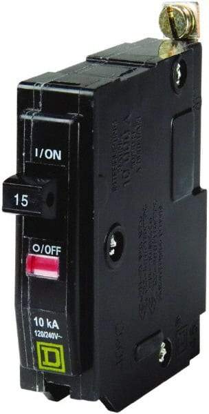 Square D - 15 Amp, 240 VAC, 1 Pole, Bolt On Miniature Circuit Breaker - 14-8 AWG - Apex Tool & Supply