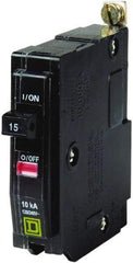 Square D - 15 Amp, 240 VAC, 1 Pole, Bolt On Miniature Circuit Breaker - 14-8 AWG - Apex Tool & Supply
