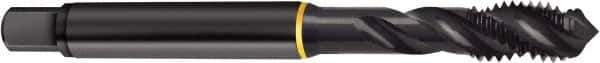 Guhring - 3/8-16 UNC 2B/3B Modified Bottoming Spiral Flute Tap - Cobalt, Oxide Finish, 2.941" OAL, Right Hand Flute, Right Hand Thread, H5, Series 4407 - Exact Industrial Supply