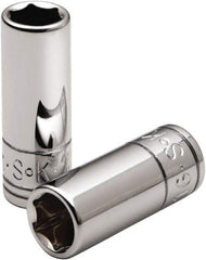 SK - 1/4" Drive, Deep Hand Socket - 6 Points, Steel, Chrome Finish - Apex Tool & Supply