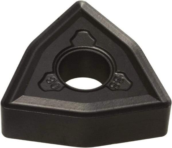 Hertel - WNMG331 AS Grade HC1250T Carbide Turning Insert - 80° Trigon, 3/8" Inscr Circle, 3/16" Thick, 1/64" Corner Radius - Apex Tool & Supply