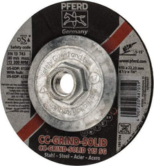PFERD - 46 Grit, 4-1/2" Wheel Diam, Type 27 Depressed Center Wheel - Aluminum Oxide - Apex Tool & Supply