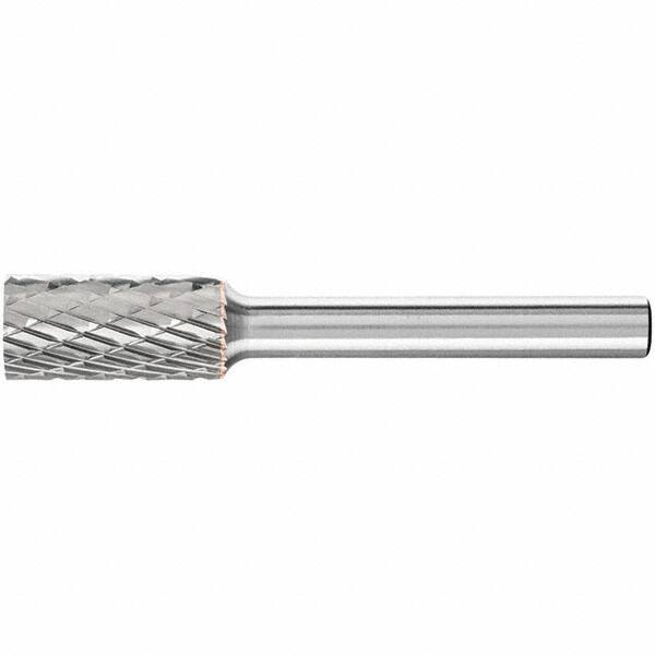 PFERD - 3/8" Cut Diam, 1/4" Shank Diam, Cylinder Head Double Cut Burr - Carbide, Flat End, 3/4" LOC, 2-1/2" OAL - Apex Tool & Supply