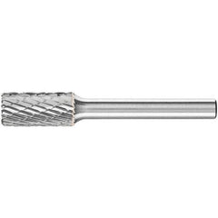 PFERD - 3/8" Cut Diam, 1/4" Shank Diam, Cylinder with End Cut Head Double Cut Burr - Carbide, End Cut End, 3/4" LOC, 2-1/2" OAL - Apex Tool & Supply