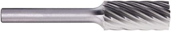 PFERD - 3/8" Cut Diam, 1/4" Shank Diam, Cylinder Head Fluted Cut Burr - Carbide, Flat End, 3/4" LOC, 2-1/2" OAL - Apex Tool & Supply