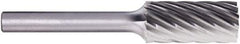 PFERD - 3/8" Cut Diam, 1/4" Shank Diam, Cylinder Head Fluted Cut Burr - Carbide, Flat End, 3/4" LOC, 2-1/2" OAL - Apex Tool & Supply