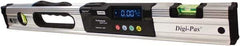 Digi-Pas - 24" Long 2 Vial Box Beam Level - Aluminum, Black/Silver, 1 Plumb & 1 Level Vial - Apex Tool & Supply
