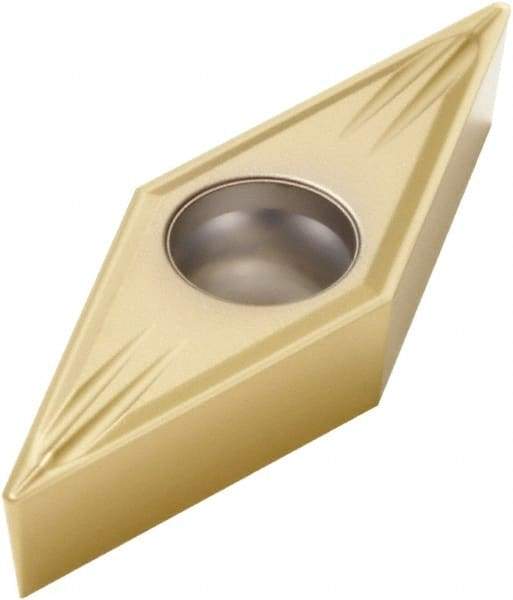 Seco - VBMT21.51 MF2 Grade CP500 Carbide Turning Insert - TiAlN/TiN Finish, 35° Diamond, 1/4" Inscr Circle, 3/32" Thick, 1/64" Corner Radius - Apex Tool & Supply