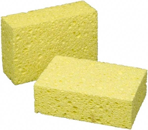 Ability One - 5-3/4" Long x 1-3/4" Wide x 1" Thick Scouring Sponge - Non-Abrasive, Yellow - Apex Tool & Supply