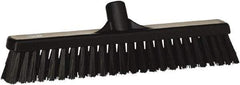 Vikan - 16" Combo Duty Synthetic Push Broom - 2" Bristle Length, Plastic Block, European Threaded Handle Connection - Apex Tool & Supply