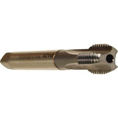 Emuge - 7/16-20 UNF 2BX 4 Flute TiCN Finish Cobalt Straight Flute Machine Tap - Modified Bottoming, Right Hand Thread, 3.937" OAL, 0.866" Thread Length, Oversize, Through Coolant - Exact Industrial Supply