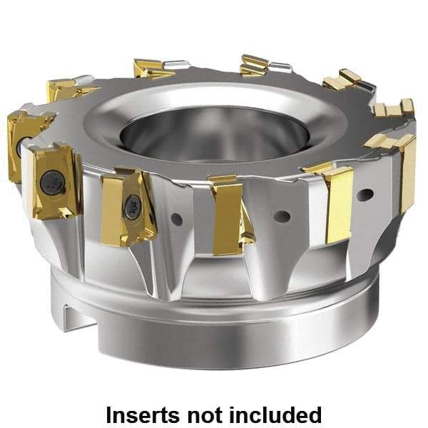 Kennametal - 7 Inserts, 3" Cut Diam, 1" Arbor Diam, 15.5mm Max Depth of Cut, Indexable Square-Shoulder Face Mill - 0° Lead Angle, 44.45" High, LNGU15T608SRGE Insert Compatibility, Series MILL 4-15 - Apex Tool & Supply