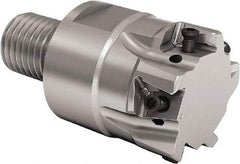 Seco - 25mm Cut Diam, 8mm Max Depth of Cut, 30mm OAL, Indexable Square Shoulder End Mill - LOEX Inserts, M12 Modular Connection, 90° Lead Angle, Through Coolant, Series Square T4-08 - Apex Tool & Supply