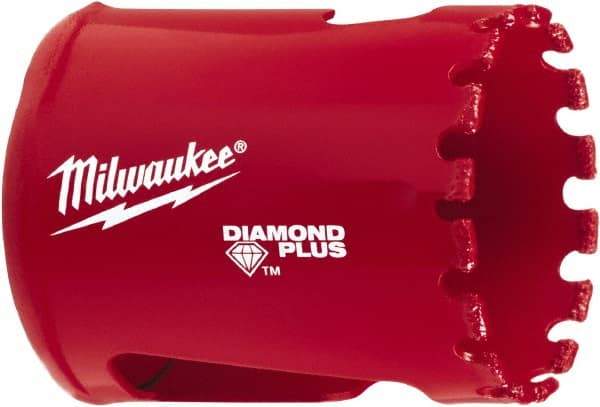 Milwaukee Tool - 1-1/2" Diam, 1-1/2" Cutting Depth, Hole Saw - Diamond Grit Saw, Continuous Edge - Apex Tool & Supply