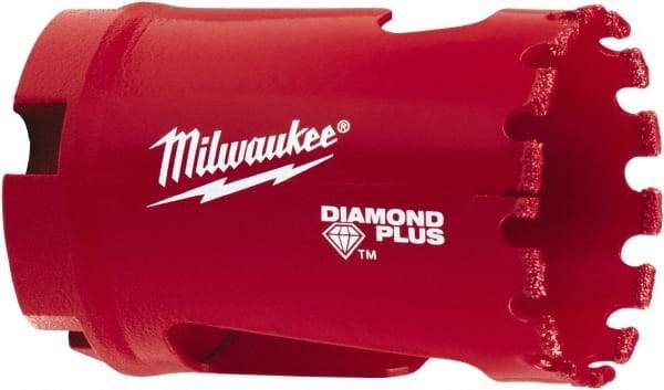 Milwaukee Tool - 1-3/8" Diam, 1-1/2" Cutting Depth, Hole Saw - Diamond Grit Saw, Continuous Edge - Apex Tool & Supply