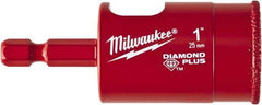 Milwaukee Tool - 1" Diam, 1-1/2" Cutting Depth, Hole Saw - Diamond Grit Saw, Continuous Edge - Apex Tool & Supply