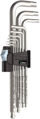 Wera - 9 Piece L-Key Hex Key Set - Hex Range 1.5 to 10mm, Stainless Steel - Apex Tool & Supply