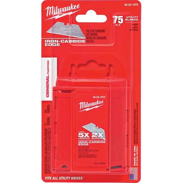 Milwaukee Tool - Knife Blades Type: Utility Knife Blade Material: Carbon Steel - Apex Tool & Supply
