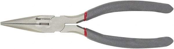 Clauss - 8" OAL, 2-7/8" Jaw Length x 7/8" Jaw Width, Long Nose Side Cutting Needle Nose Pliers - Needle Nose Jaw, Standard Head, Comfort Grip Handles - Apex Tool & Supply