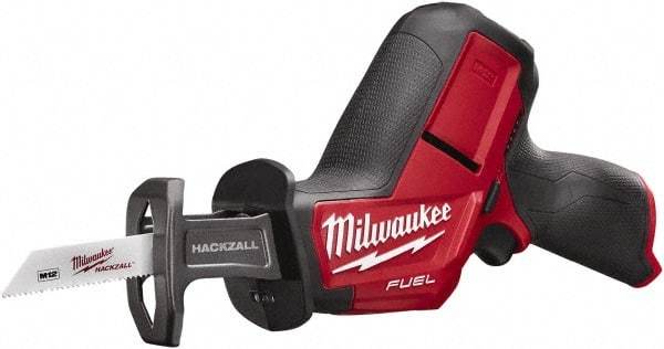 Milwaukee Tool - 12V, 0 to 3,000 SPM, Cordless Reciprocating Saw - 5/8" Stroke Length, 12" Saw Length, Lithium-Ion Batteries Not Included - Apex Tool & Supply