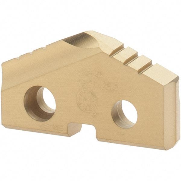 Allied Machine and Engineering - 28.5mm Diam x 3/16" Thick, Seat Code 2, 132° Included Angle Spade Drill Insert - TiN Coated, Cobalt, Grade Super Cobalt, Series T-A - Apex Tool & Supply