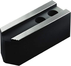 Schunk - 12" Max Chuck Capacity, 1.5mm x 60° Serrated Interface, Square Soft Lathe Chuck Jaw - 3 Jaw, Steel, 30mm Btw Mount Hole Ctrs, 145mm Long, 50mm Wide, 50mm High, 18mm Groove, M14mm Fastener - Apex Tool & Supply