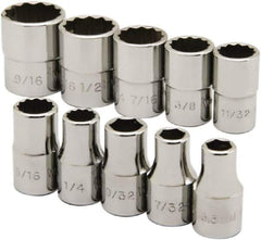 Ability One - 1/4" Drive Socket Set - 6, 12 Points, 3/16" to 9/16" Range, Inch Measurement Standard - Apex Tool & Supply