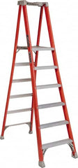 Louisville - 12 Steps, 12' High, Type IA Rating, Fiberglass Platform Ladder - Apex Tool & Supply