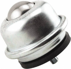 Hudson Bearing - 1-1/2 Inch Diameter, Round, Stainless Steel Ball Transfer - 2.5625 Inch Mount Height, 250 Lb. Capacity - Apex Tool & Supply