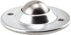 Hudson Bearing - 1-1/2 Inch Diameter, Round, Stainless Steel Ball Transfer - 3.6563 Inch Overall Diameter, 1.1406 Inch Mount Height, 200 Lb. Capacity - Apex Tool & Supply