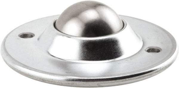 Hudson Bearing - 1-1/2 Inch Diameter, Round, Carbon Steel Ball Transfer - 3.6563 Inch Overall Diameter, 1.1406 Inch Mount Height, 200 Lb. Capacity - Apex Tool & Supply