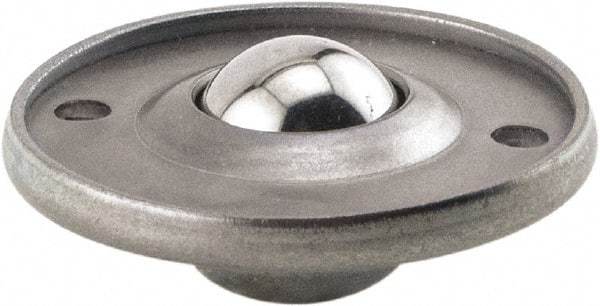 Hudson Bearing - 5/8 Inch Diameter, Round, Stainless Steel Ball Transfer - 1.6875 Inch Overall Diameter, 3/8 Inch Mount Height, 20 Lb. Capacity - Apex Tool & Supply