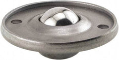 Hudson Bearing - 5/8 Inch Diameter, Round, Stainless Steel Ball Transfer - 1.6875 Inch Overall Diameter, 3/8 Inch Mount Height, 20 Lb. Capacity - Apex Tool & Supply
