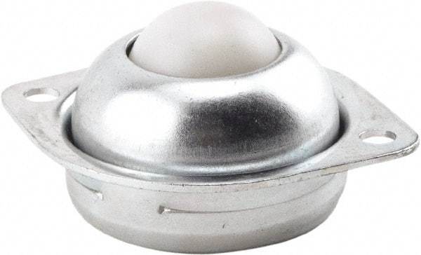 Hudson Bearing - 1 Inch Diameter, Round, Nylon Ball Transfer - 3/4 Inch Mount Height, 75 Lb. Capacity - Apex Tool & Supply