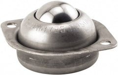 Hudson Bearing - 1 Inch Diameter, Round, Stainless Steel Ball Transfer - 3/4 Inch Mount Height, 75 Lb. Capacity - Apex Tool & Supply