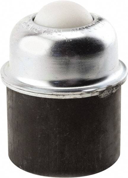 Hudson Bearing - 1-1/2 Inch Diameter, Round, Nylon Ball Transfer - 3 Inch Overall Diameter, 1.8125 Inch Mount Height, 250 Lb. Capacity - Apex Tool & Supply
