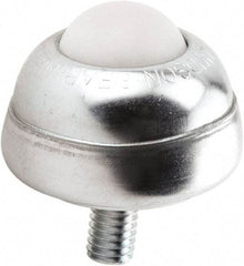 Hudson Bearing - 1 Inch Diameter, Round, Nylon Ball Transfer - 1-3/4 Inch Overall Diameter, 1-3/8 Inch Mount Height, 75 Lb. Capacity - Apex Tool & Supply