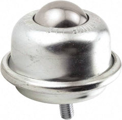 Hudson Bearing - 1-1/2 Inch Diameter, Round, Carbon Steel Ball Transfer - 3-1/4 Inch Overall Diameter, 2.3125 Inch Mount Height, 250 Lb. Capacity - Apex Tool & Supply