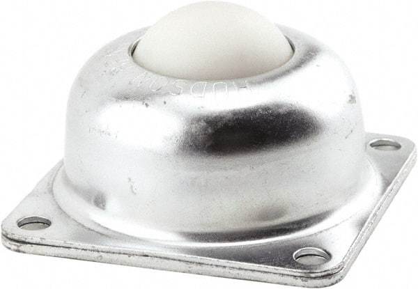 Hudson Bearing - 1-1/2 Inch Diameter, Square, Nylon Ball Transfer - 1.1875 Inch Mount Height, 250 Lb. Capacity - Apex Tool & Supply