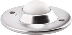 Hudson Bearing - 1-1/2 Inch Diameter, Round, Nylon Ball Transfer - 3.6563 Inch Overall Diameter, 1.1406 Inch Mount Height, 200 Lb. Capacity - Apex Tool & Supply
