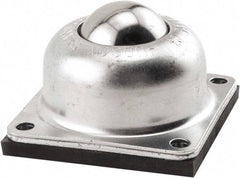 Hudson Bearing - 1-1/2 Inch Diameter, Round, Stainless Steel Ball Transfer - 2 Inch Mount Height, 250 Lb. Capacity - Apex Tool & Supply